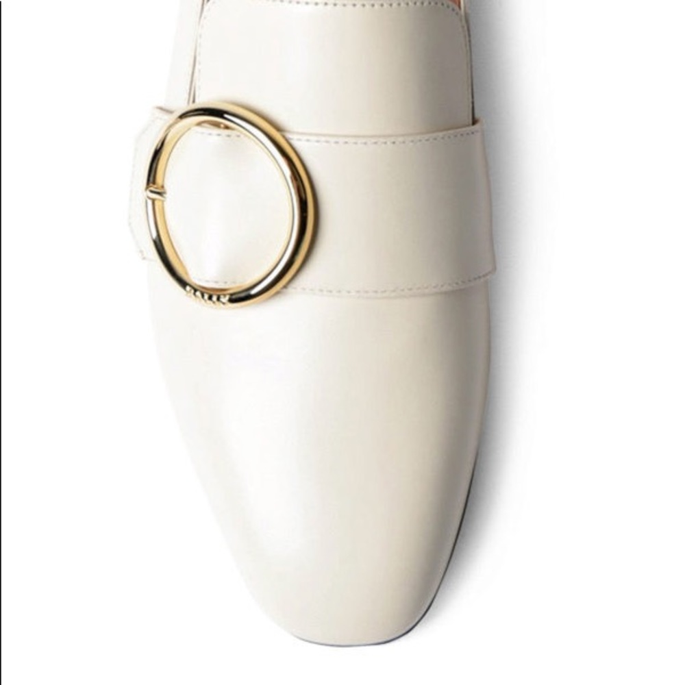 NIB Bally Lottie leather loafers white US7, EU37.5